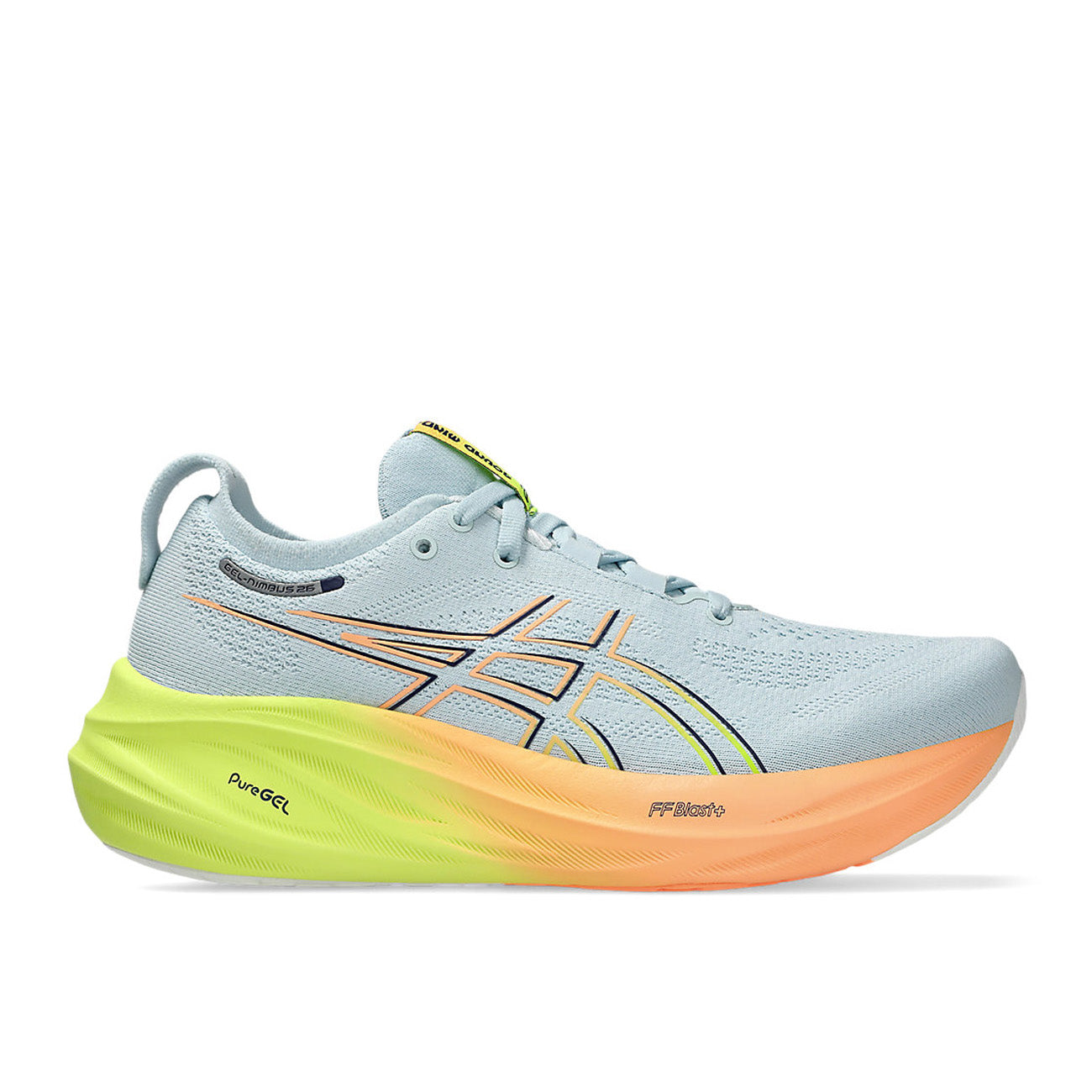 Asics Gel-Nimbus 26 PARIS Damen Cool Grey Safety Yellow