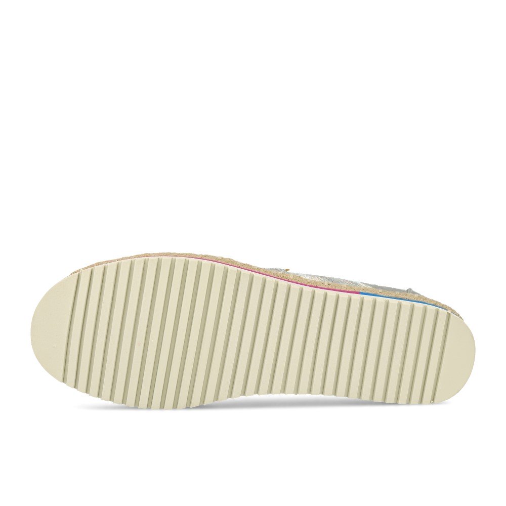 TOMS Platform Alpargata Silver Iridescent Canvas