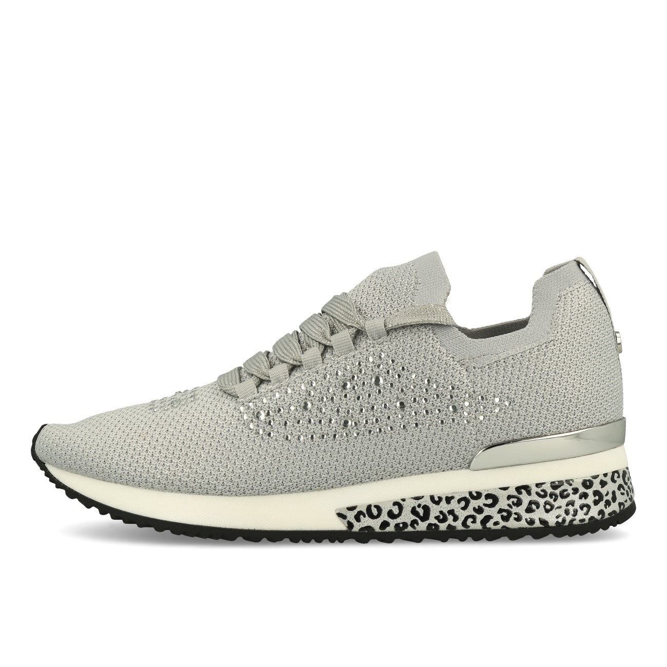 La Strada 2001179 Damen Sneaker with Stones Light Grey Silver Knitted